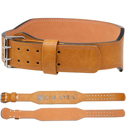 Weight Lifting Belt Gym Fitness, Padded Cowhide Leather Weightlifting Belt, Functional Powerlifting Belt Adjustable Weightlifting Belt - color: Yellow, size: X-Large