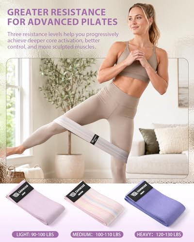LIONSCOOL Pilates Ring Set - 14" Anti-Deformation Magic Circle with Padded Handles, 9" Mini Ball, Non-Slip Fabric Resistance Bands, Guide & Bag - color: Purple