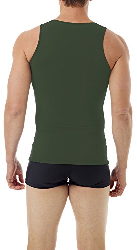 Underworks Mens Microfiber High Performance Compression Tank for Workouts, Sports Training and Shaping 3-Pack - color: Armygreen, size: 3X-Large