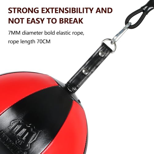 InnoLife Double End Punching Ball Striking Punching Bag Kit, Speed Striking Reflex Kit with Bungee Cords Perfect for Reaction, Agility, and Hand Eye Coordination Training - color: Black & Red