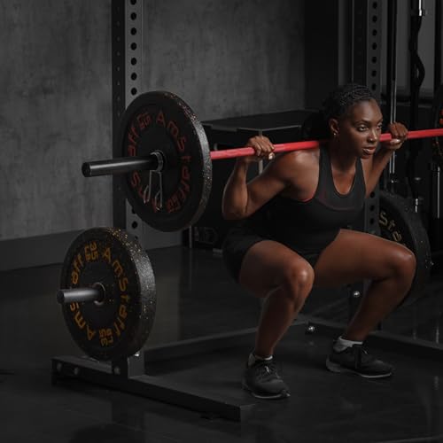 AmStaff Fitness Olympic Weight Plate Holder for Power & Squat Racks – Fits 2x2, 2.33x2.33, 3x3 Inch Tubes, 1" Hole – Storage Horns for Weight Plates on Power Rack – Pair - style: 3"x3" Tube Racks