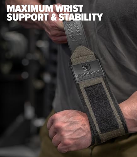 Powerlifting Wrist Wraps for Weightlifting & Bench Press - IPF Approved Heavy Duty Wrist Straps for Powerlifting, Bodybuilding & Strength Training - Competition Grade Support - color: Milspec Green