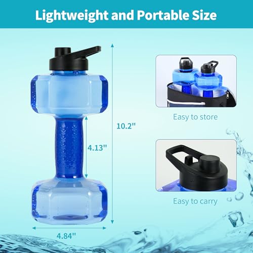 Water Weights for Pool Exercise Set of 2, Aquatic Exercise Dumbbells with Non-slip Handle, PE Materials Water Dumbbell Aerobics for Water Aerobics Weight Loss - color: Blue