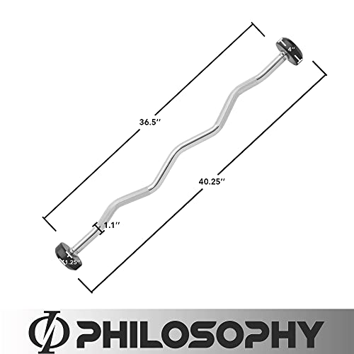 Philosophy Gym Rubber Fixed Barbell, Pre-Loaded Weight EZ Curl Bar for Strength Training & Weightlifting - style: 10 LB