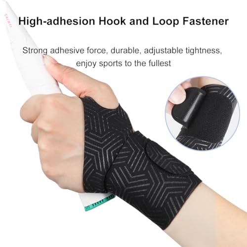 2 Pack Wrist Support Brace for Carpal Tunnel Pain Relief, Ulnar Wrist wraps for Tear, Repetitive Wrist Use Injury, Ultra Thin Soft Elastic Seamless Printing Design Fit Left or Right Hand, Small and Medium Hands Sizes