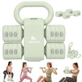Abahub 2 in 1 Kettlebell & Dumbbell Set for Home Gym, Adjustable Weights Dumbbell Set with Kettlebell Grip Converter, Full Body Workout Kettlebell Set of 2 for Men Women - color: Green