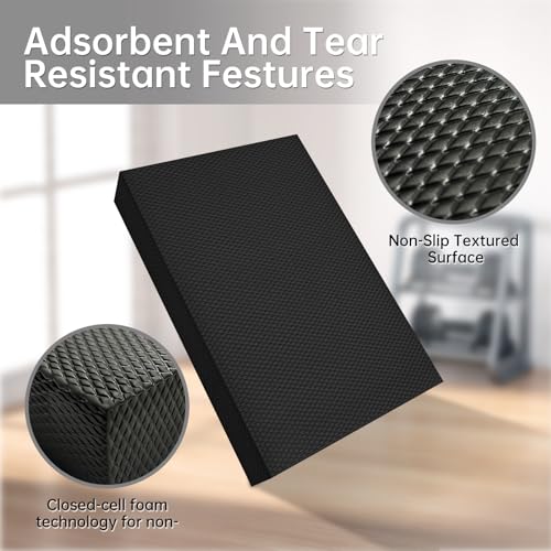 Exercise Balance Pad，High-Density Balance Foam Mat for Physical Therapy Equipment & Strength Stability Training, Slip Resistant TPE Mat for Yoga, Pilates, Meditation,Chair Cushion - color: Black-19.7" x 15.7" x 2.4"