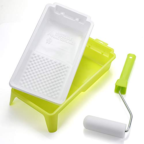 Foam Paint Roller Tray Set,4-Inch Mini Roller Cover Refills with Frame, Paint Tray, Liners, High-Density Foam Small Roller Naps, Bathtub Refinishing Sponge Roller Kit(15Pcs) - size: 4 inch Foam Roller Set