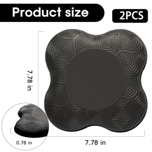 2 Pack Yoga Knee Pads Mat Set - Extra Thick Foam Kneeling Pad Cushion for Knees, Elbows, Wrists, Head - Yoga Essentials for Women Men, Non-Slip Pilates, Meditation, Floor Workouts - color: black
