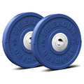 FEIERDUN Color Bumper Plate Set, 2-Inch Olympic Weight Plates, Low Bounce Rubber Barbell Plates with Stainless Steel Insert for Weightlifting, Strength Training, CrossFit & Home Gym, 10LB-370LB - style: G) 90LBS SET