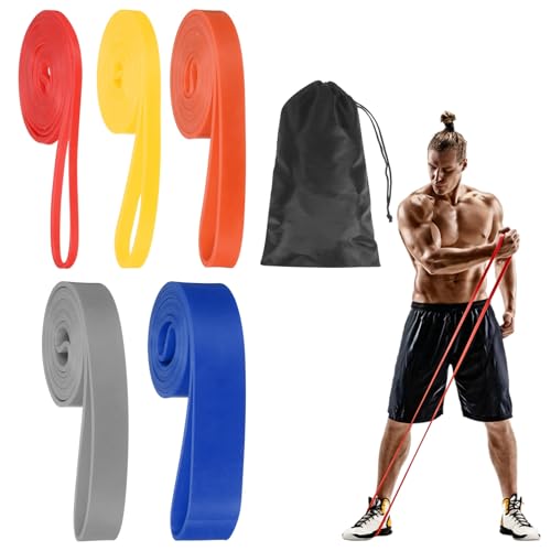 Resistance Bands for Working Out, Pull Up Bands, Pull Up Assistance Straps with Carry Bag for Home/Gym - color: Red/Yellow/Orange/Gray/Blue