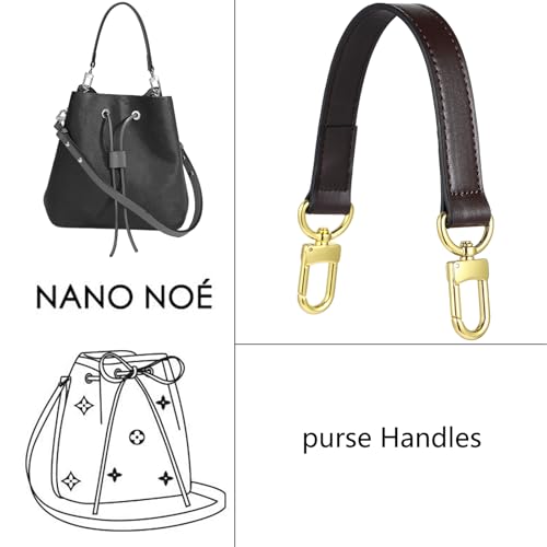 Genuine leather purse Handle compatible with Neonoe for Metis Noe BB NM Beaubourg Hobo - color: Coffee-purse Handles