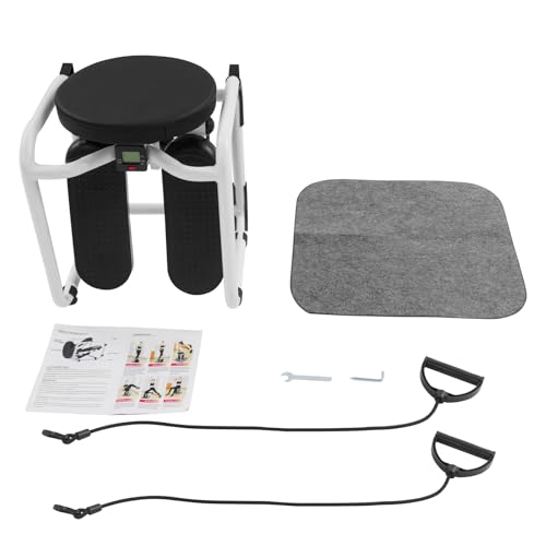 Mini Twist Stepper Multi-Function Stepper Fitness Machine with Seat | Step Machine with Resistance Bands, Fitness Exercise Waist Twist Machine for Full Body Workout