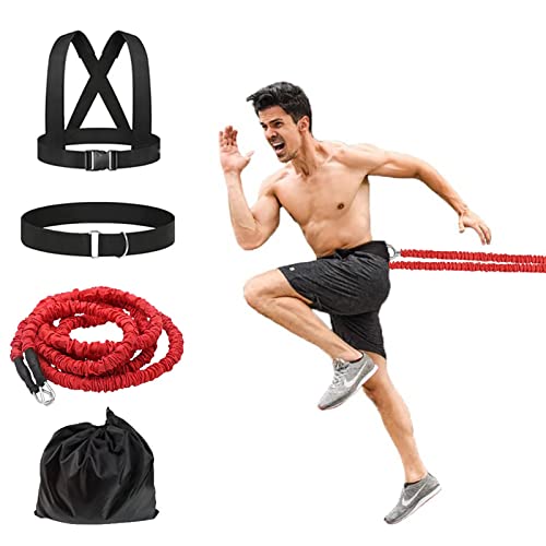 Resistance Explosive Training Rope Force Improve Power, Agility, Strength Track and Field Football Basketball Volleyball Multi-Directional Physical Equipment - color: red rope, size: 6.6FT