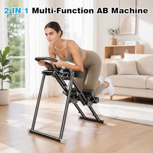 Stair Stepper Ab Machine for Home Gym, Multi-functional Full-Body Workout Equipment, Compact Folding Stair Climber with Oversized Pedal, 90% Pre-Assembled Stairmaster