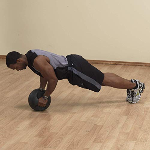 Body-Solid Exercise Medicine Balls, Heavy-Duty Non Slip Rubber Grip with Dual Handles Medicine Ball for Weights Training, Weightlifting & Core Workouts - size: 18 lbs.