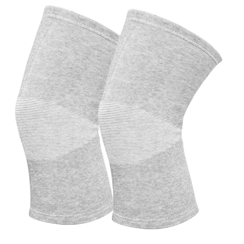 Bamboo Charcoal Knee Sleeve - Bamboo Knee Brace Bamboo Compression Knee Sleeve -Elastic Warm Knee Brace Bmboo Knee Sleeve for Arthritis (Gray, Medium) - size: Medium