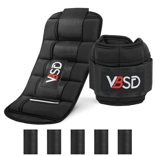 VBSD Adjustable Ankle Weights for Men Women, 2 4 6 8 10 lbs 1 Pair Leg Weight Straps, Weighted Ankle Weight Set with Removable Sandbags for Walking Running Yoga Physical Therapy Gym Home Workout - color: Black, size: 2LBx2