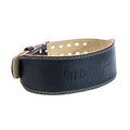 Harbinger Padded Leather Contoured Weightlifting Belt - 4" or 6” Width - Interior Suede Lining & Foam Cushioning - Heavy-Duty Dual Prong Steel Roller Buckle - for Lifting Support - size: Large, style: 4 Inch