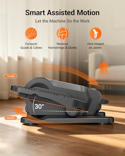 Under Desk Elliptical Machine Seated Pedal Exerciser | Quiet Leg Exerciser While Sitting, Mini Portable Leg Exercise Machine with Remote, Adjustable 12-Speeds, Manual & Auto Mode - color: Classic Black