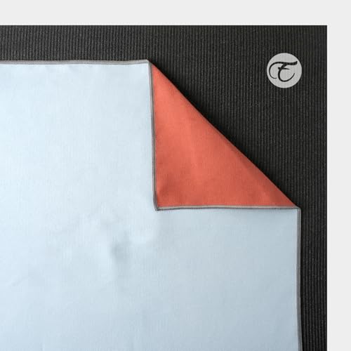 Eunzel Hot Yoga Towel, Reversible Two-Tone Non-Slip Yoga Mat Towel, Sweat Absorbent for Hot Yoga, Pilates and Workout, 72" x 26.5", Sedona Red& Blue - color: Sedona Red& Blue