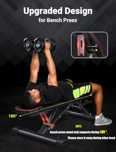 YOLEO Adjustable Weight Bench with Bench Press Stand, Foldable Workout Bench with Extended Head/Elbow Pad(for Users up to 7') - color: Extra Large-Black