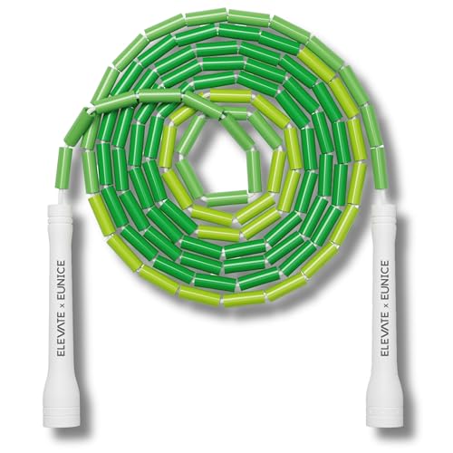 Pro-Grade Beaded Jump Rope for Beginners - color: Emerald