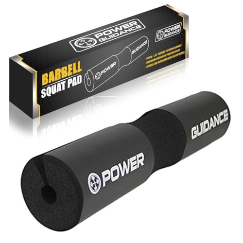 POWER GUIDANCE Barbell Squat Pad - Neck & Shoulder Protective Pad - Great for Squats, Lunges, Hip Thrusts, Weight Lifting & More - Fit Standard and Olympic Bars Perfectly - color: Black