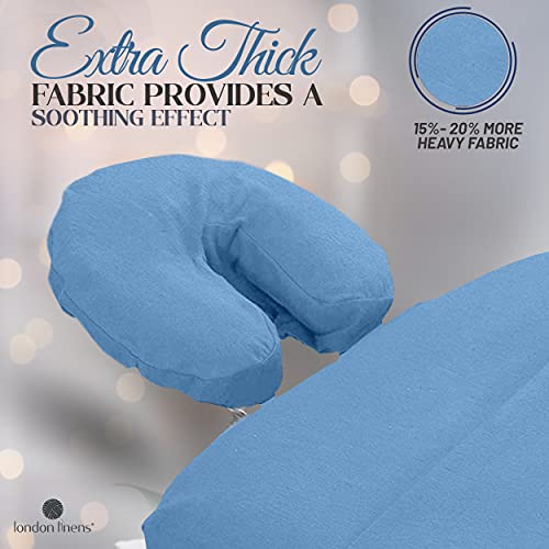 London Linens Premium Extra Thick 100% COTTON Flannel Massage Face Cradle Cover, Includes 4pcs (4, Baby Blue) - color: Baby Blue, size: 4