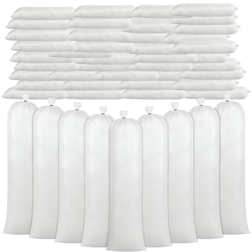 Threan 50 Pcs Sand Bags for Flooding Heavy Duty Sand Bags Sandbags for Flooding Tube Sandbags Empty Sand Bags for Water Barrier Flood Barrier(White)