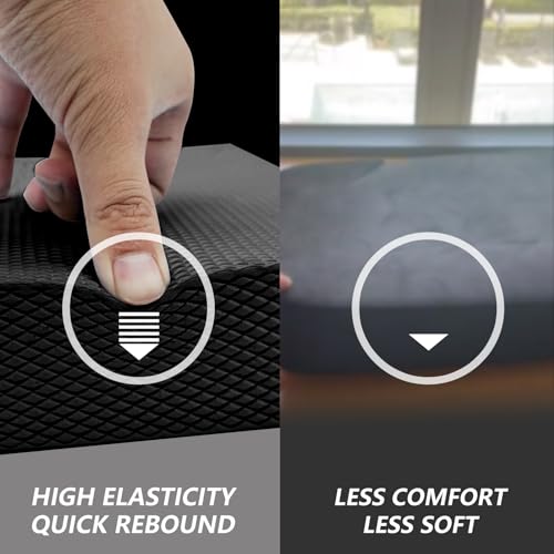 Exercise Balance Pad，High-Density Balance Foam Mat for Physical Therapy Equipment & Strength Stability Training, Slip Resistant TPE Mat for Yoga, Pilates, Meditation,Chair Cushion - color: Black-19.7" x 15.7" x 2.4"