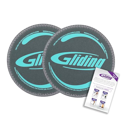 Gliding 9” Sliders for Working Out on Hardwood/Tile Floors, 1 Pair 4 Videos | The Original Exercise Sliders Disc for Full Body Fitness, Pilates, Core, Physical Therapy and Resistance Workouts - color: Grey (Hardwood)