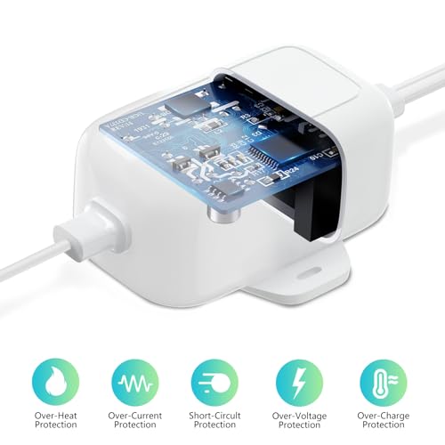 ALERTCAM Outdoor Power Adapter for Stick Up Cam Battery/Plug-in 3rd Gen, 25 ft Weather Resistant Charging Cable with Barrel Plug Continuously Charge Your Security Camera, White - color: White