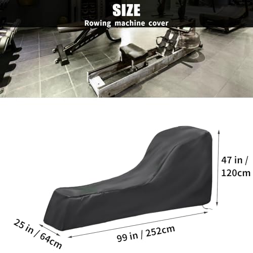Rowing Machine Cover, Rower Outdoor Cover for Concept 2 Rowing Machine Waterproof Row Machine Cover for Hydrow Rowing Machine, Dustproof Fitness Equipment Protective Cover - size: 99"L×25"W×47"H