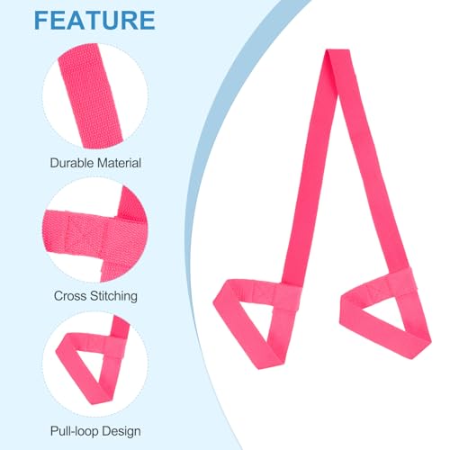 PATIKIL Yoga Mat Strap, Adjustable Yoga Mat Carrier Straps Sling Cotton Anti Slip Mat Holder Stretching Band - color: Fuchsia
