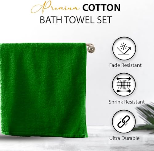 KAHAF COLLECTION 100% Cotton Bath Towels, 24x48 Pack of 6 Towels, Quick Dry, Highly Absorbent, Soft Feel Towel, Gym, Spa, Bathroom, Shower, Pool, Luxury Soft Towels (Dark Green, 24x48-6 Pack) - color: Dark Green, size: 24x48 - 6 Pack