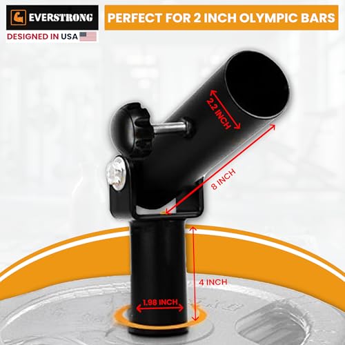 EVERSTRONG T Bar Row Attachment with V Bar Attachment Landmine Handle - 360 Swivel Landmine Attachment for Barbell for Full-Body Workout in Home Gym - Small Spaces - Deadlifts Squats Landmine Stand - style: 2" Base Only