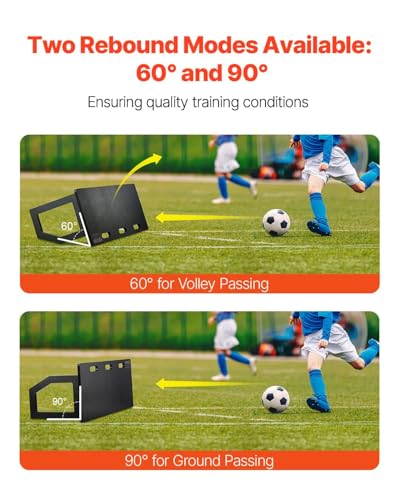 VEVOR Soccer Rebounder Board, Mult-Adjustable Angles Portable Soccer Rebound Wall, Foldable Kickback Board, Soccer Practice Equipment, Ideal for Kids & Adults Passing & Shooting Drills - size: 40"X16"