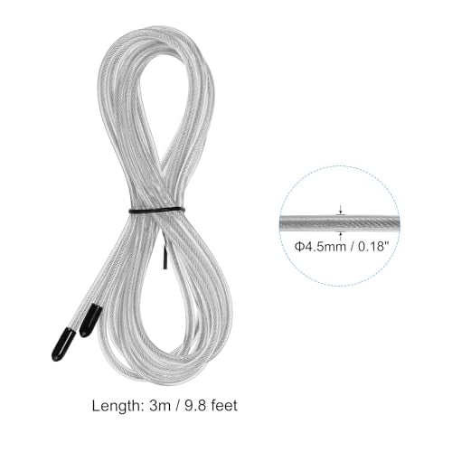 PATIKIL Speed Jump Rope Replacement Cable Professional Skipping Rope Replacement for High-Speed Jump Ropes - color: Silver Tone