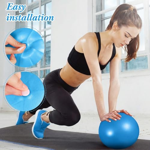 Aoriher 10 Pack 9 Inch Small Pilates Ball Bulk Mini Exercise Ball Portable Non-Slip Workout Yoga Balls with Air Pump for Stability, Barre, Fitness, Balance, Physical &Core, Gym Home Office Use - color: Blue,Green