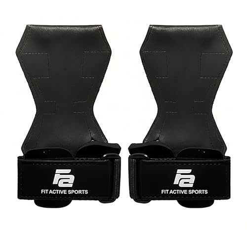 Fit Active Sports Soft Deadlift Grips for Weightlifting, Powerlifting, Deadlifts, Rows & Pull Ups – Neoprene Padded Wrist Wraps with Non-Slip Grip Support for Men & Women - size: Small