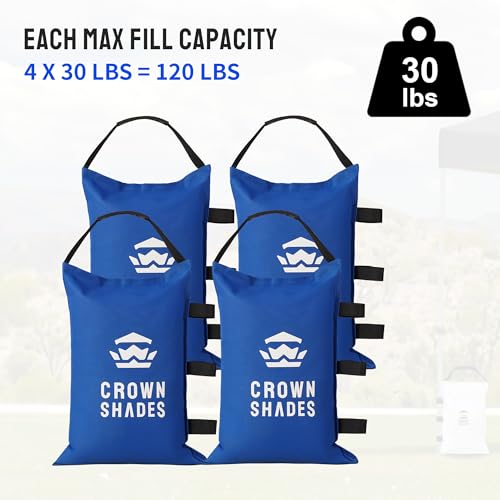 CROWN SHADES Sand Bags for Canopy Legs Sandbags for Weight-Canopy Weights, Pop Up Tent Weights Bags, Blue - color: Blue, size: 120lbs