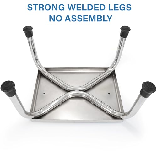 Vaunn Medical Foot Step Stool 350lbs Heavy-Duty Welded Steel Legs, Fully Welded Single Construction Frame, Anti-Skid Rubber Platform - color: Chrome Without Handle