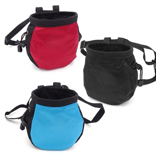 Climbing Chalk Bag for Rock Climbing - with Chalk Ball - Adjustable Black Chalk Bag Bouldering for Rock Climbing Equipment - color: Black
