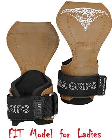 Cobra Grips Weight Lifting Gloves with Adjustable Neoprene Padded Wrist Wraps - Heavy Duty Alternative to Power Lifting Hooks for Deadlifts - color: FIT Brown Rubber, size: 4.25 - 7.0"