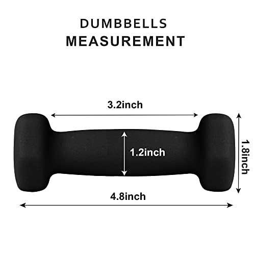 Balelinko Home Gym Equipment Workouts Strength Training Weight Loss Pilates Weights Yoga Sets Weights for Women, Men, Seniors and Youth - color: Black, style: 1 LB, Pair