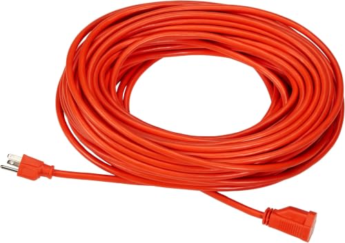 Amazon Basics 100 Foot 3-Prong Vinyl Indoor/Outdoor Extension Cord - 10 Amps,1250 Watts,125 VAC - Orange,(Pack of 6) - color: Orange, size: 100 ft (Pack of 6)