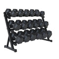Rubber Hex Dumbbell Set with Rack, 8/10/12/15/20 Pair (450/550/780/1200/1550/2100 lbs total) Weight Rack with Dumbbells for Home Gym & Strength Training - color: (55-100 LB) 1550 LBS Dumbbells with Rack