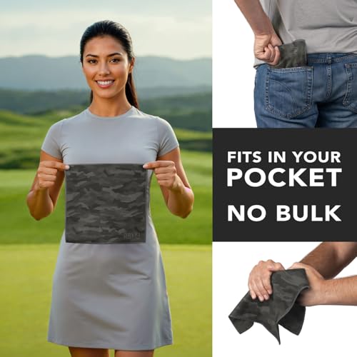 DRYKI Pocket-Sized Sweat Towels - The Original Sweat Absorbing Handkerchiefs - Quick-Dry Microfiber Sweat Rags for Face, Hands, & Body - Men & Women - Gym and Work (Moss Camo: 5 Pack) - color: *Moss Camo