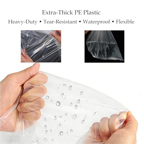Clear Engine Storage Cover Bags, Heavy-Duty Transparent PE | 5- or 10-Pack, sizes 39.4×47.2 in & 55.1×55.1 in. Heavy-duty clear PE covers for engine storage & workshop use. - size: 55.1" × 55.1"